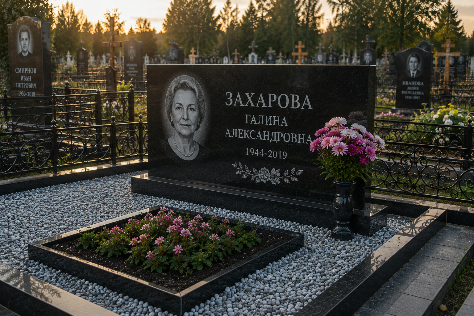Горизонтальный гранитный памятник в Туапсе