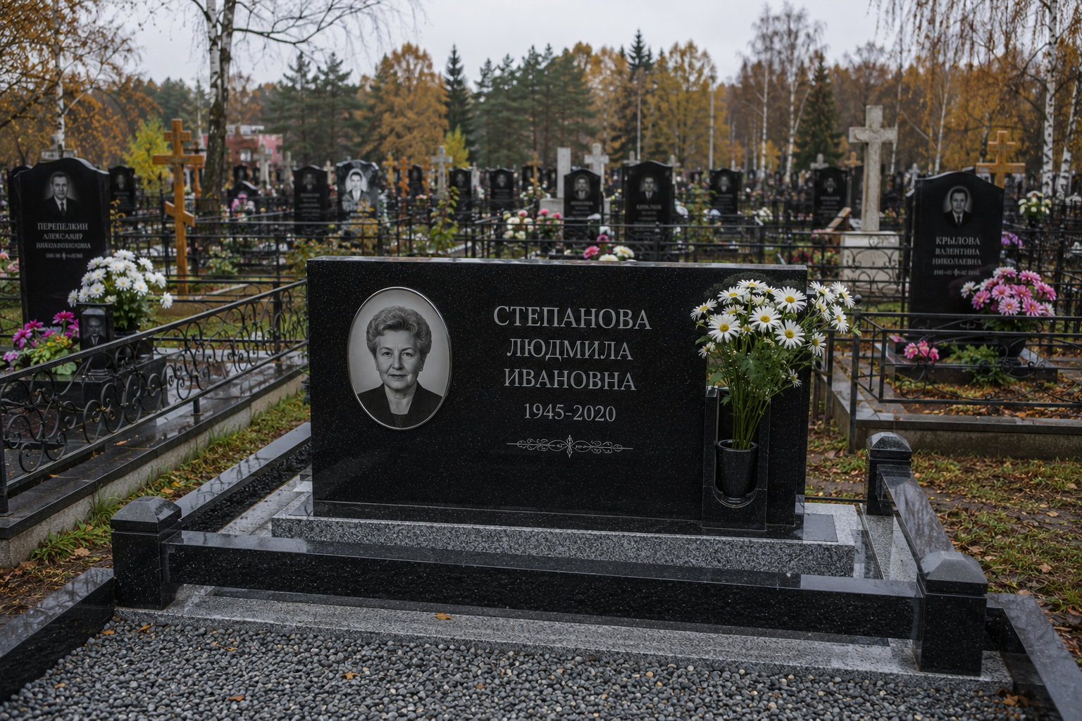 Горизонтальный гранитный памятник в Туапсе