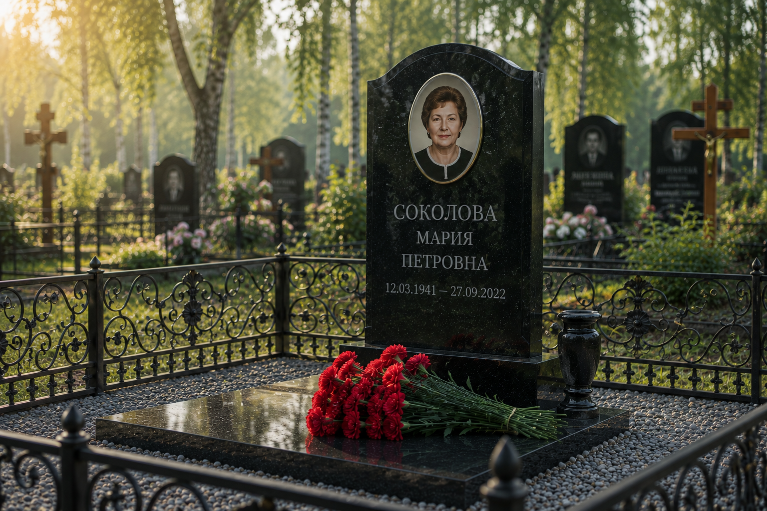 Одинарный гранитный памятник в Туапсе