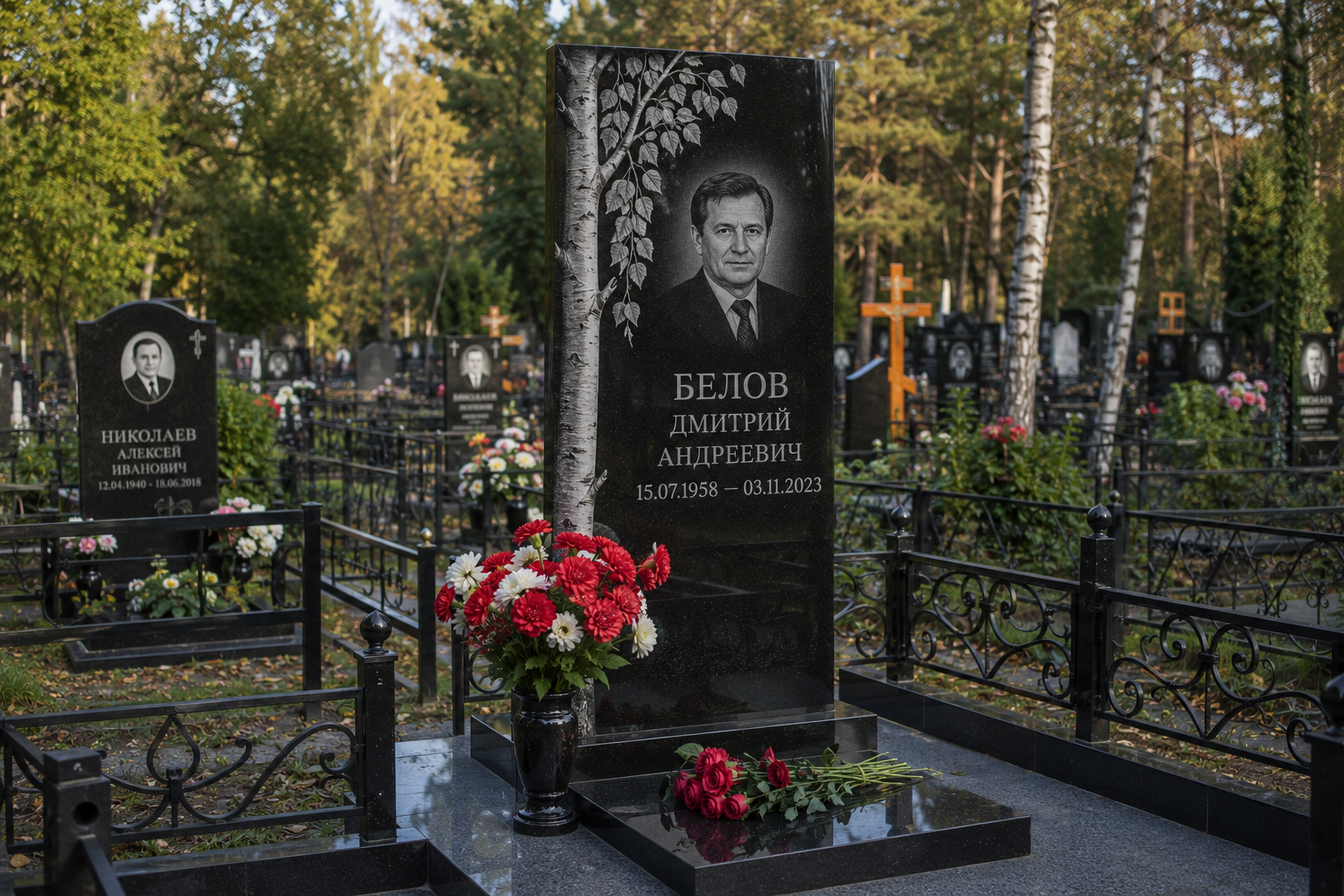 Вертикальный гранитный памятник в Туапсе